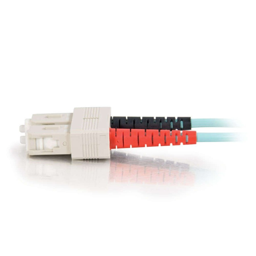 Cables to Go 16.4Ft (5M) Sc-Sc 10Gb 50/125 Om3 Duplex Multimode Fiber Optic Cable - Low Smoke Zero Halogen Lszh - Aqua Clearance