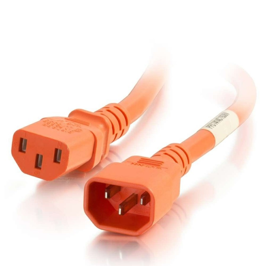 Cables to Go 2Ft (0.6M) 18Awg Power Cord (Iec320C14 To Iec320C13) - Orange Hot