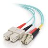 Cables to Go 65.6Ft (20M) Lc-Sc 10Gb 50/125 Om3 Duplex Multimode Pvc Fiber Optic Cable - Aqua Clearance