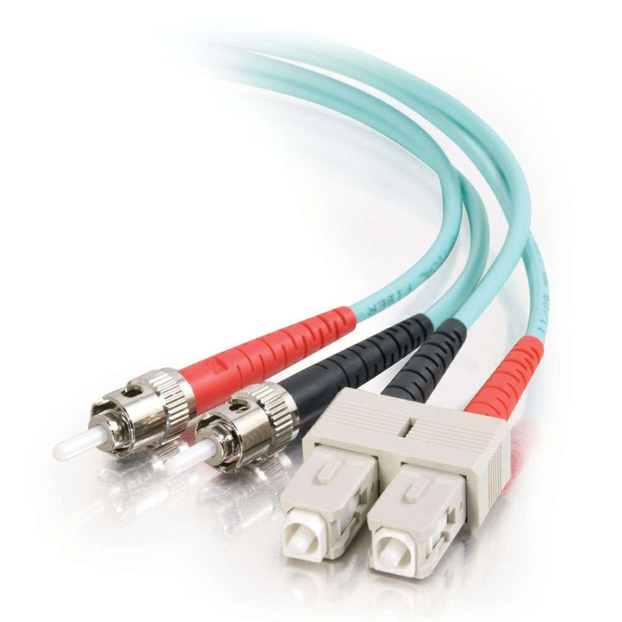 Cables to Go 3.3Ft (1M) Sc-St 10Gb 50/125 Om3 Duplex Multimode Fiber Optic Cable (Taa Compliant) - Aqua Online