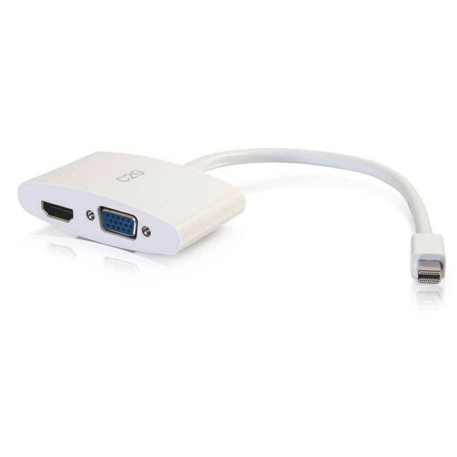 Cables to Go 8In Mini Displayport Male To 4K Hdmi® Or Vga Female Adapter Converter - White Hot