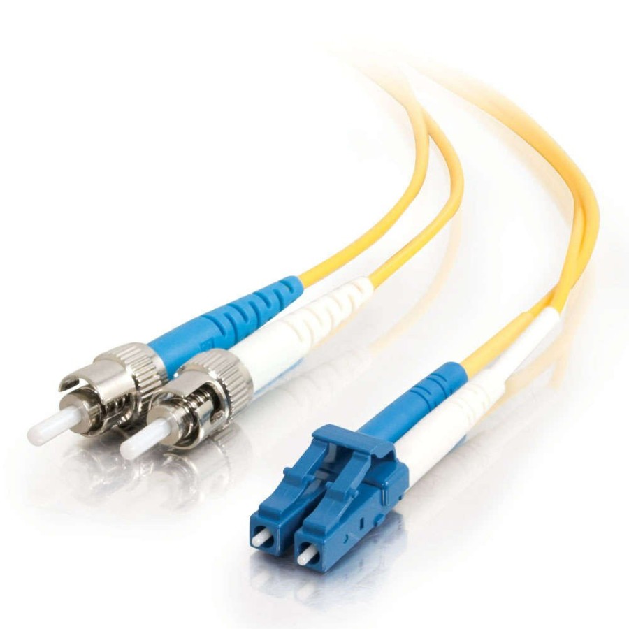 Cables to Go 16.4Ft (5M) Lc-St 9/125 Os2 Duplex Single-Mode Fiber Optic Cable (Taa Compliant) - Low Smoke Zero Halogen Lszh - Yellow Hot