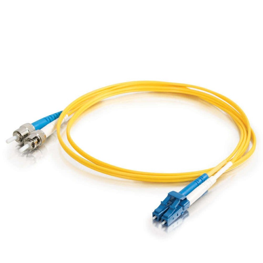 Cables to Go 16.4Ft (5M) Lc-St 9/125 Os2 Duplex Single-Mode Fiber Optic Cable (Taa Compliant) - Low Smoke Zero Halogen Lszh - Yellow Hot