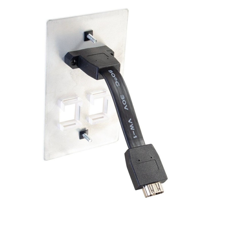 Cables to Go Hdmi® Pass Through Single Gang Wall Plate With Two Keystones - White Online