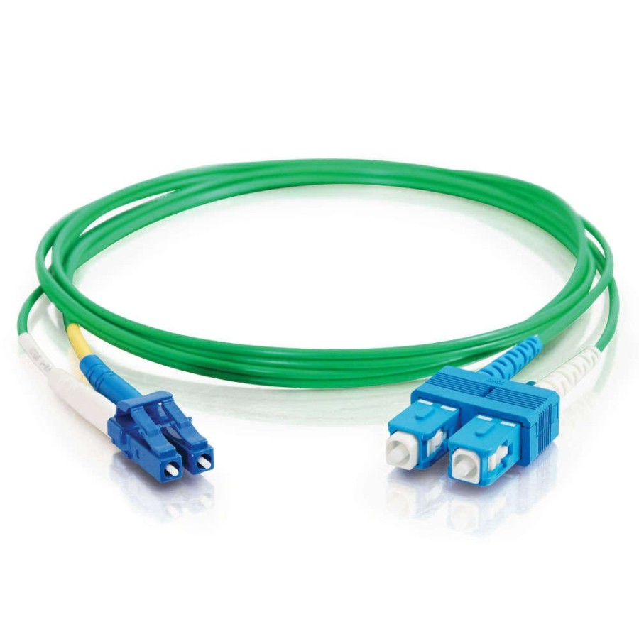 Cables to Go 16.4Ft (5M) Lc-Sc 9/125 Os2 Duplex Single-Mode Pvc Fiber Optic Cable (Taa Compliant) - Green Wholesale