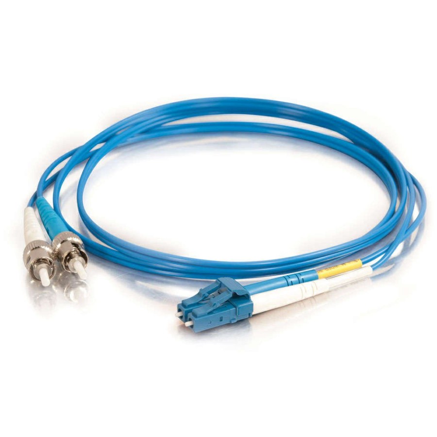 Cables to Go 16.4Ft (5M) Lc-St 9/125 Os2 Duplex Single-Mode Pvc Fiber Optic Cable (Taa Compliant) - Blue Best