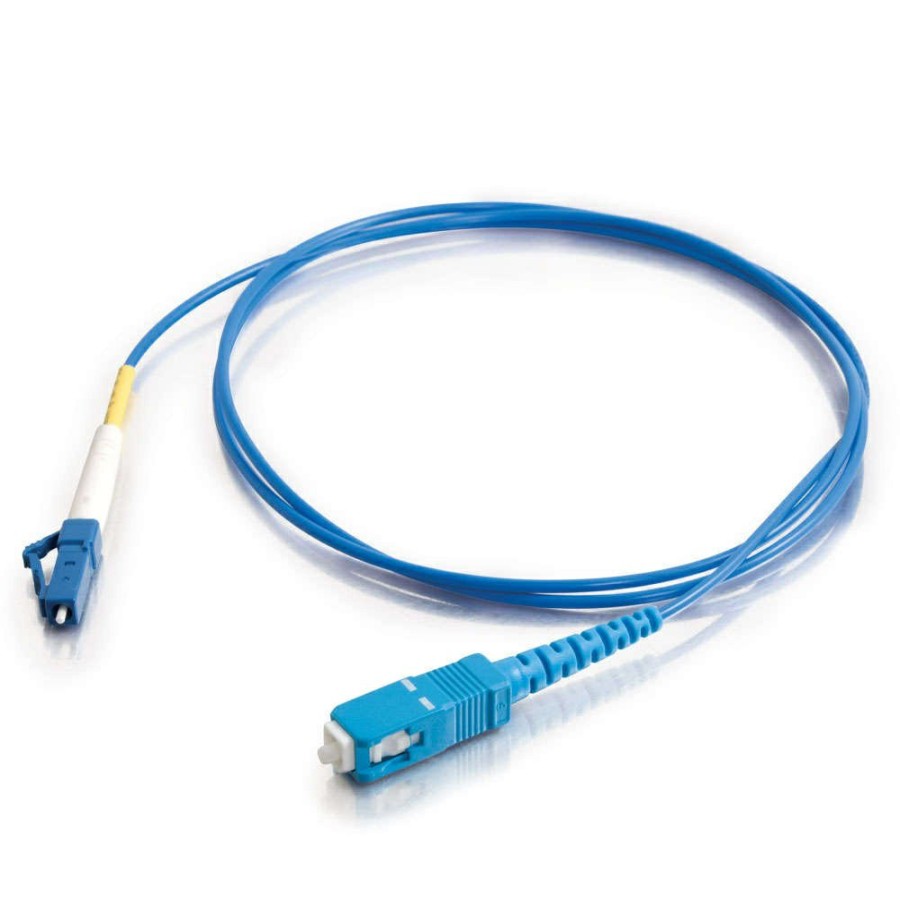 Cables to Go 9.8Ft (3M) Lc-Sc 9/125 Os2 Simplex Single-Mode Fiber Optic Cable (Taa Compliant) - Plenum Cmp-Rated - Blue Hot