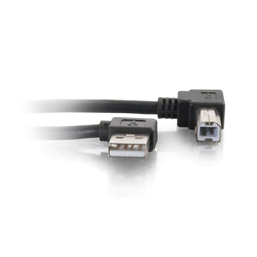 Cables to Go 6.6Ft (2M) Usb 2.0 Right Angle A/B Cable - Black Hot