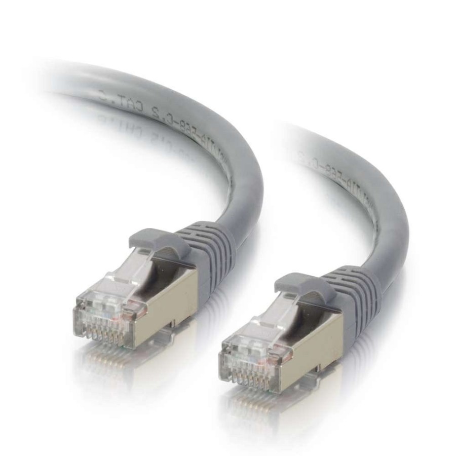 Cables to Go 2Ft (0.6M) Cat6A Snagless Shielded (Stp) Ethernet Network Patch Cable - Gray New