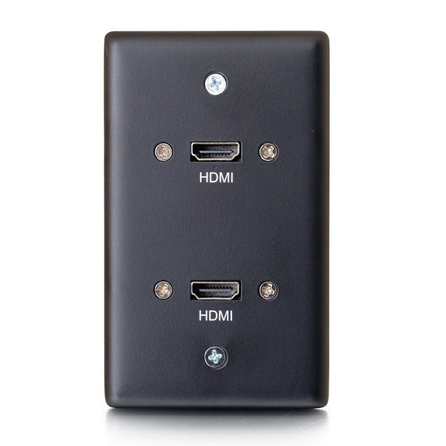 Cables to Go Dual Hdmi® Pass Through Single Gang Wall Plate - Black Clearance