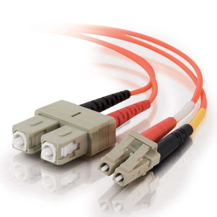 Cables to Go 23Ft (7M) Lc-Sc 50/125 Om2 Duplex Multimode Fiber Optic Cable (Taa Compliant) - Orange New