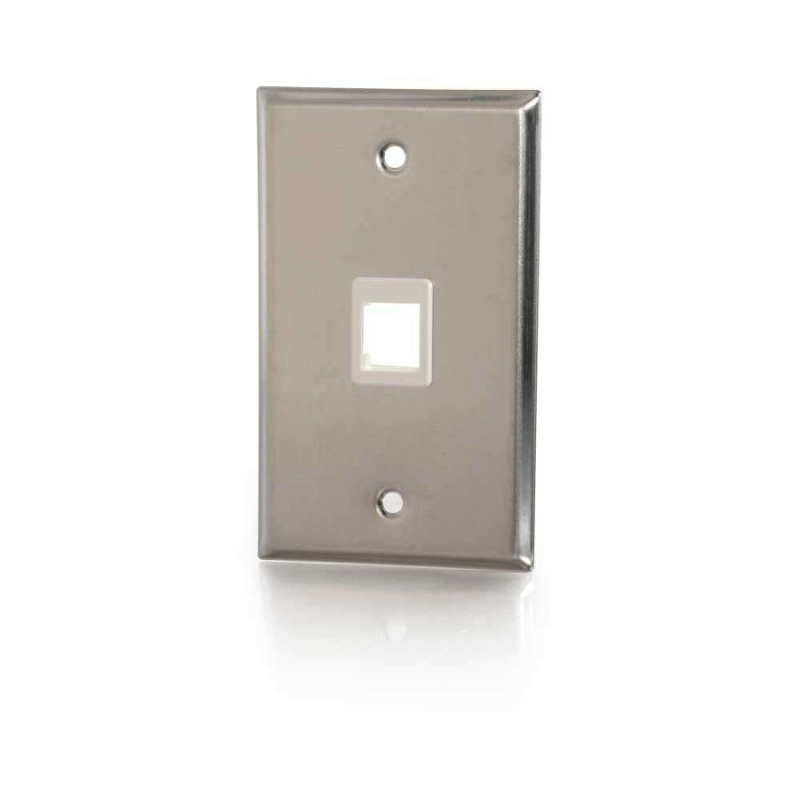 Cables to Go One Port Keystone Single Gang Wall Plate - Stainless Steel (Taa Compliant) Best