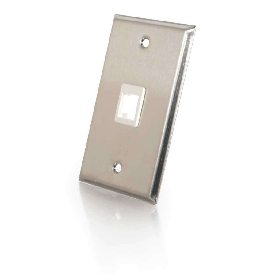 Cables to Go One Port Keystone Single Gang Wall Plate - Stainless Steel (Taa Compliant) Best