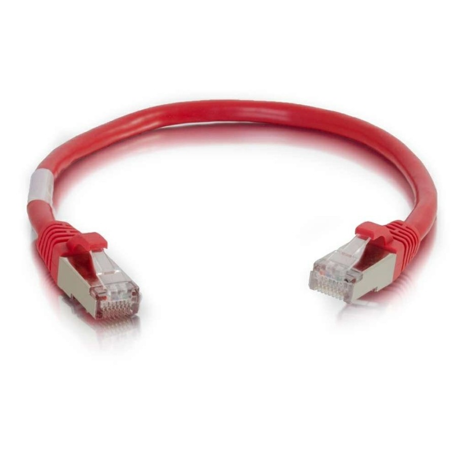 Cables to Go 0.5Ft (0.15M) Cat6 Snagless Shielded (Stp) Ethernet Network Patch Cable - Red Hot