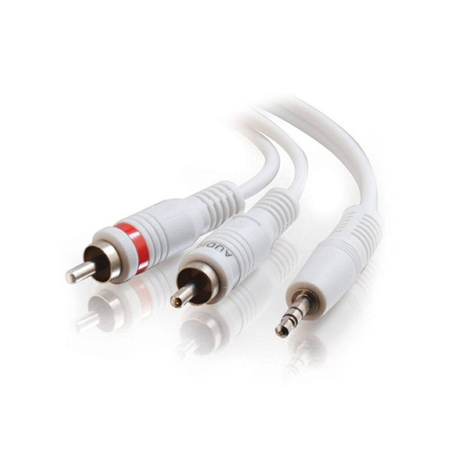 Cables to Go 25Ft (7.6M) One 3.5Mm Stereo Male To Two Rca Stereo Male Audio Y-Cable - White Clearance