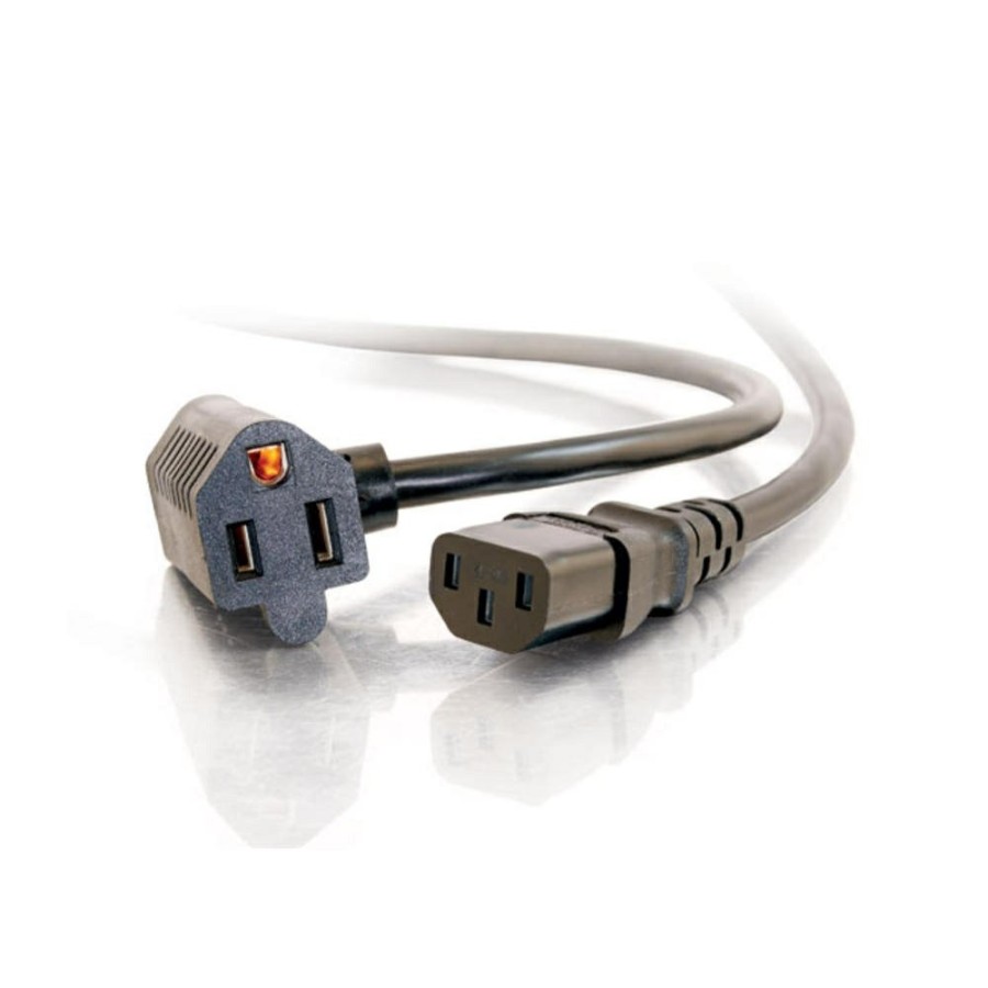 Cables to Go 1.5Ft (0.46M) 16 Awg Universal Power Cord With Extra Outlet Hot