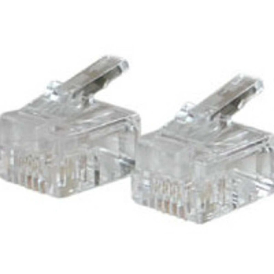 Cables to Go Rj11 6X4 Modular Plug For Round Solid Cable Multipack (50-Pack) New