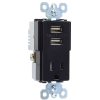 Cables to Go Dual Usb Charger With Single 15A Duplex Outlet And Decorator Wall Plate - Black New