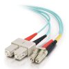 Cables to Go 9.8Ft (3M) Lc-Sc 10Gb 50/125 Om3 Duplex Multimode Fiber Optic Cable (Taa Compliant) - Aqua Hot