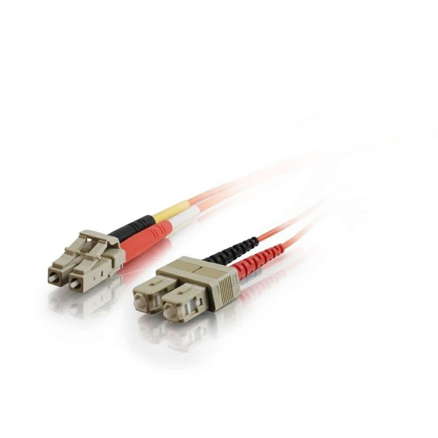 Cables to Go 6.6Ft (2M) Lc-Sc 50/125 Om2 Duplex Multimode Pvc Fiber Optic Cable - Orange New