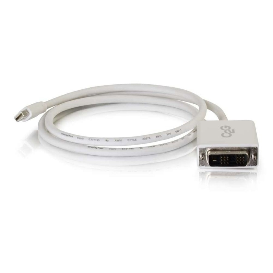 Cables to Go 6Ft (1.8M) Mini Displayport Male To Single Link Dvi-D Male Adapter Cable - White New