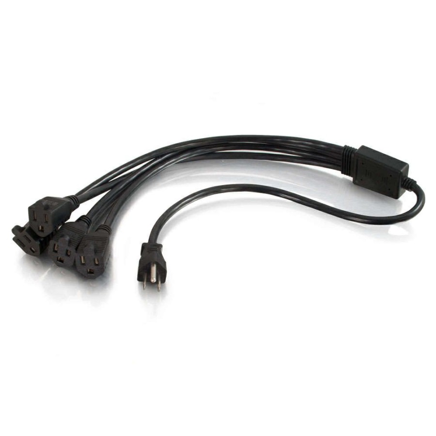 Cables to Go 3Ft (0.9M) 16 Awg 1-To-4 Power Cord Splitter (1 Nema 5-15P To 4 Nema 5-15R) (Taa Compliant) Hot