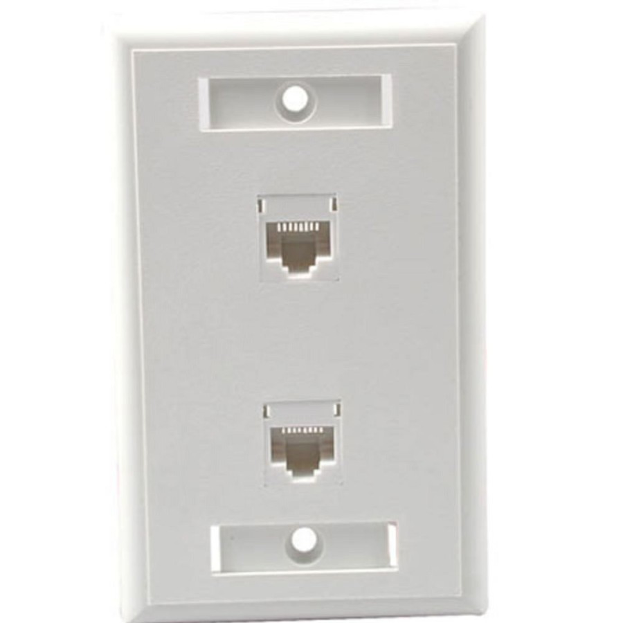 Cables to Go Two Port Cat5E Rj45 Configured Single Gang Wall Plate - White Online