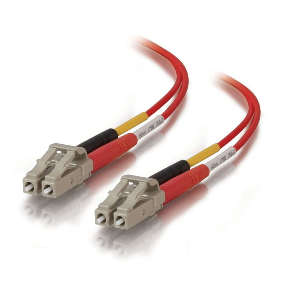 Cables to Go 3.3Ft (1M) Lc-Lc 50/125 Om2 Duplex Multimode Fiber Optic Cable (Taa Compliant) - Plenum Cmp-Rated - Red Hot