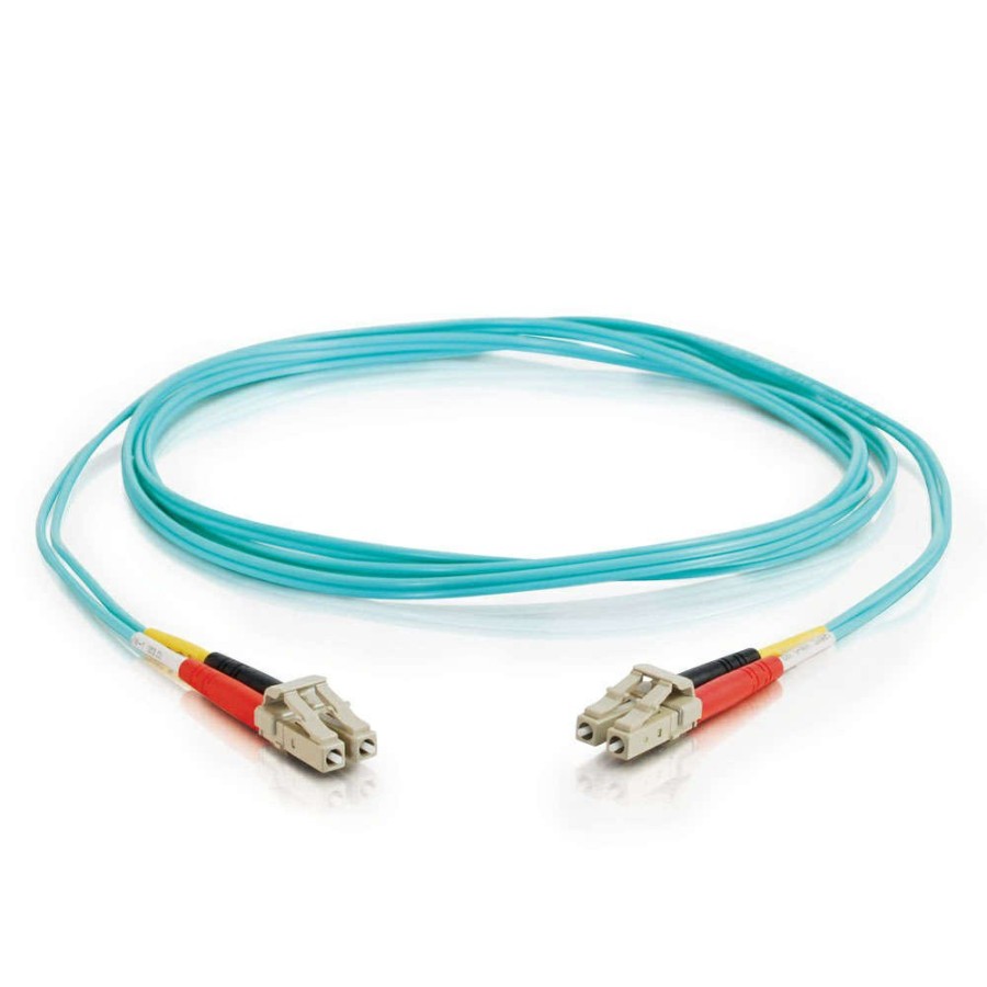 Cables to Go 164Ft (50M) Lc-Lc 10Gb 50/125 Om3 Duplex Multimode Pvc Fiber Optic Cable - Aqua Hot