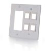 Cables to Go One Cutout With Four Keystone Double Gang Wall Plate - White Hot