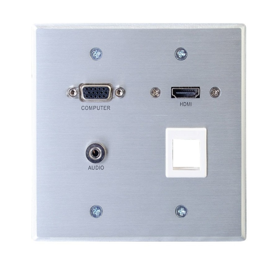 Cables to Go Rapidrun® Vga + 3.5Mm Audio Double Gang Wall Plate With Hdmi Pass Through + One Keystone Best