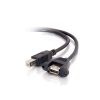 Cables to Go 3Ft (0.9M) Panel-Mount Usb 2.0 A Female To B Male Cable New