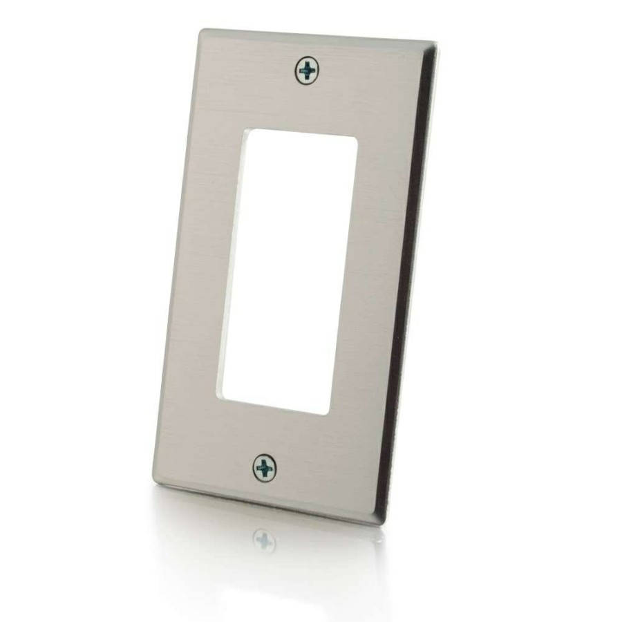 Cables to Go Decorative Cutout Single Gang Wall Plate - Aluminum Clearance