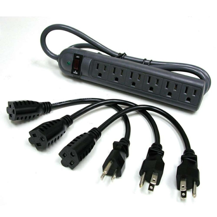 Cables to Go 6-Outlet Power Strip With Surge Suppressor (3) 1Ft Outlet Saver Power Extension Cords Best