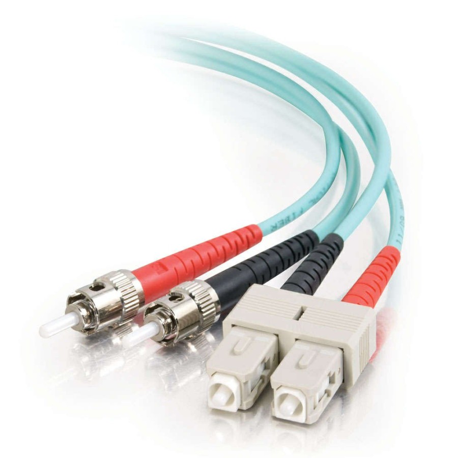 Cables to Go 9.8Ft (3M) Sc-St 10Gb 50/125 Om3 Duplex Multimode Pvc Fiber Optic Cable - Aqua Wholesale