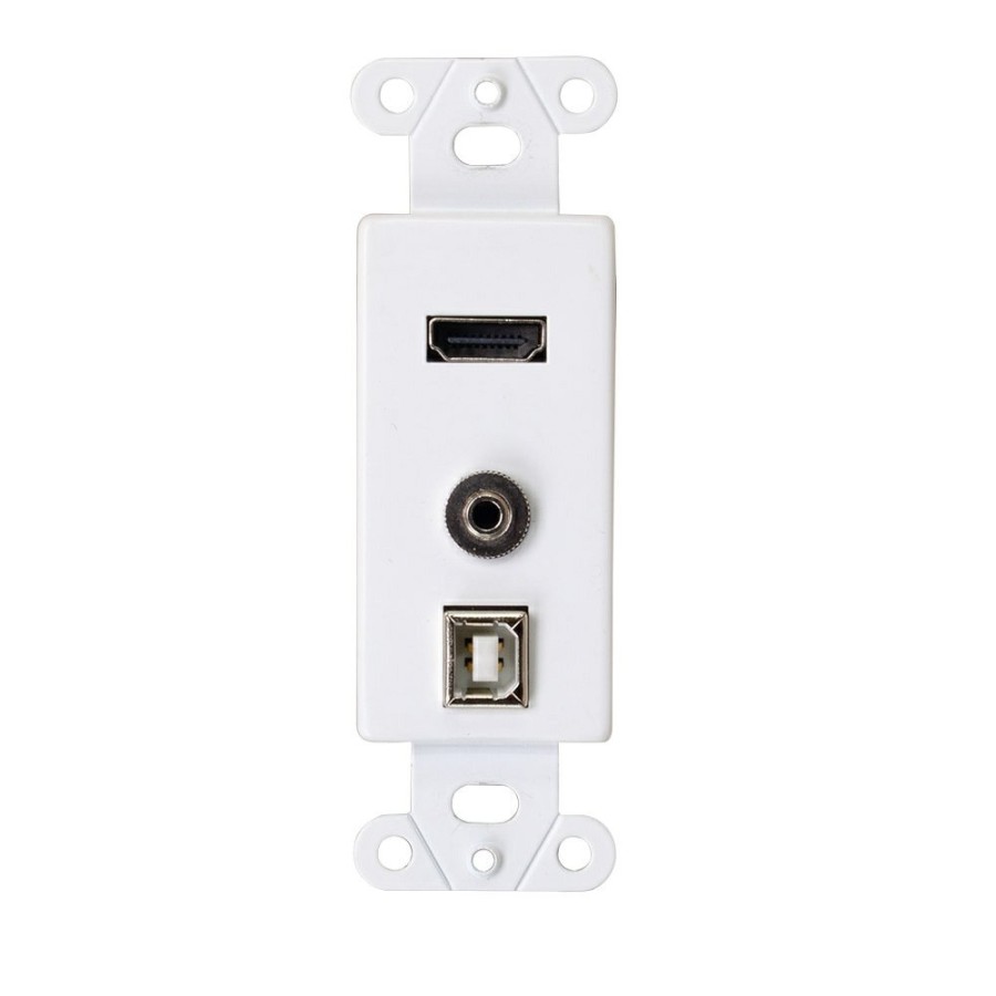 Cables to Go Hdmi®, Usb And 3.5Mm Audio Pass Through Decorative Wall Plate - White New