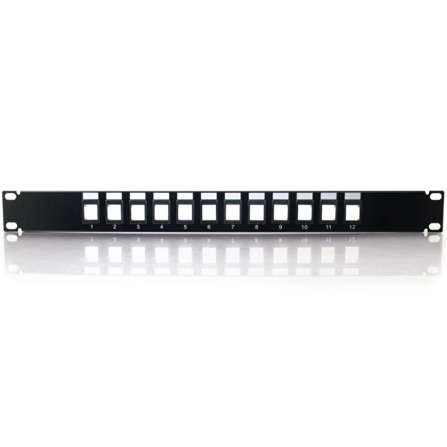 Cables to Go 12-Port Blank Keystone/Multimedia Patch Panel New