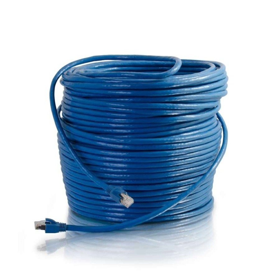 Cables to Go 100Ft (30.5M) Cat6 Snagless Solid Shielded Ethernet Network Patch Cable - Blue Hot