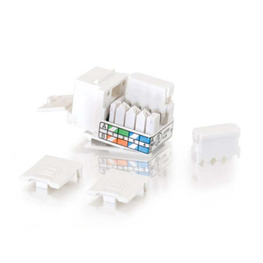 Cables to Go 90° Cat5E Rj45 Utp Keystone Jack - White Wholesale