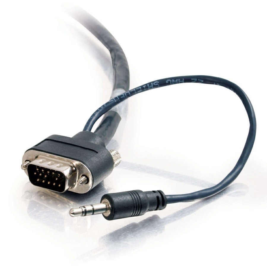 Cables to Go 35Ft (10.7M) Vga + 3.5Mm A/V Cable With Rounded Low Profile Connectors M/M - Plenum Cmp-Rated Clearance