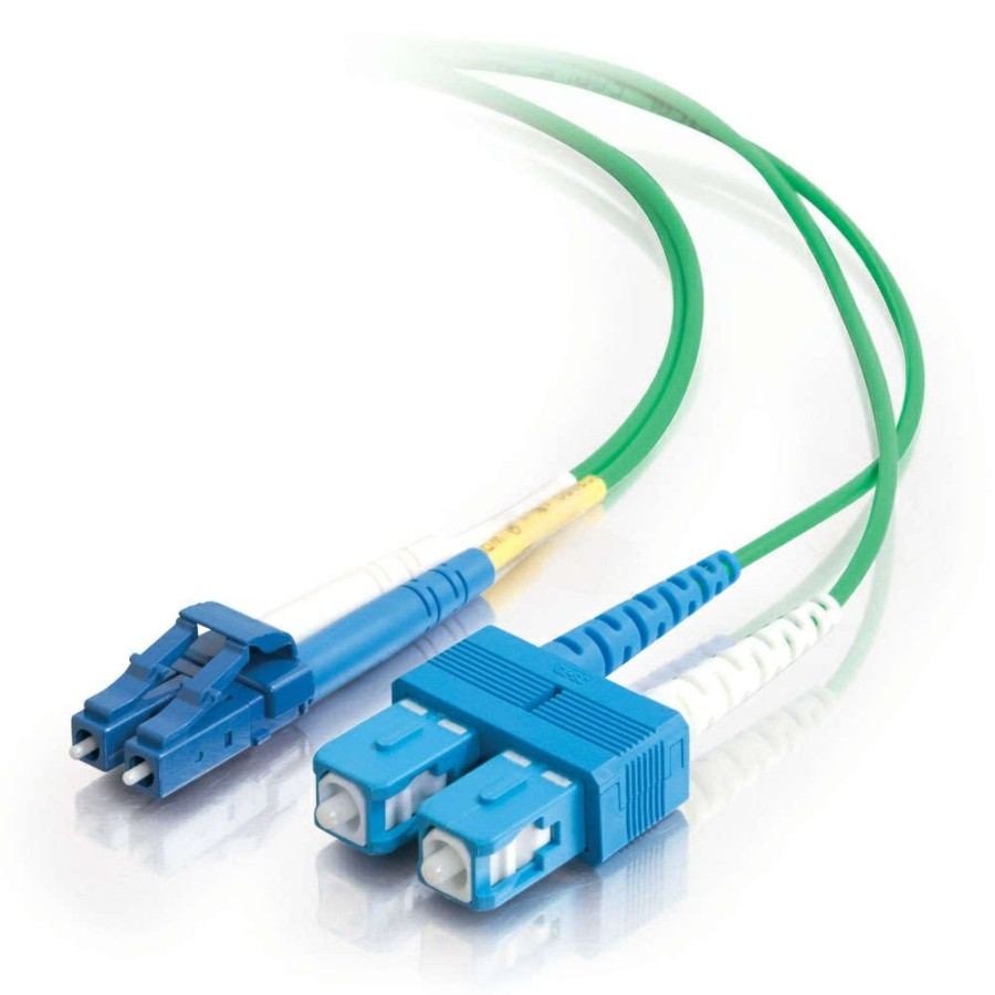 Cables to Go 32.8Ft (10M) Lc-Sc 9/125 Os2 Duplex Single-Mode Pvc Fiber Optic Cable - Green Hot