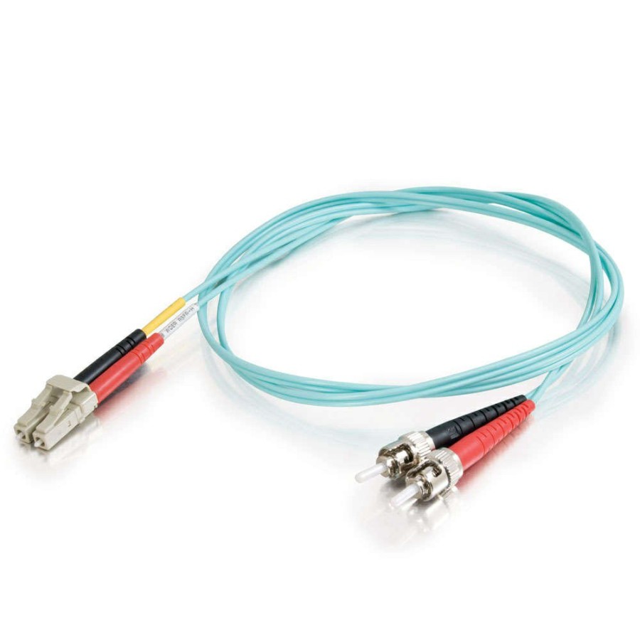 Cables to Go 6.6Ft (2M) Lc-St 10Gb 50/125 Om3 Duplex Multimode Fiber Optic Cable (Taa Compliant) - Low Smoke Zero Halogen Lszh - Aqua Best