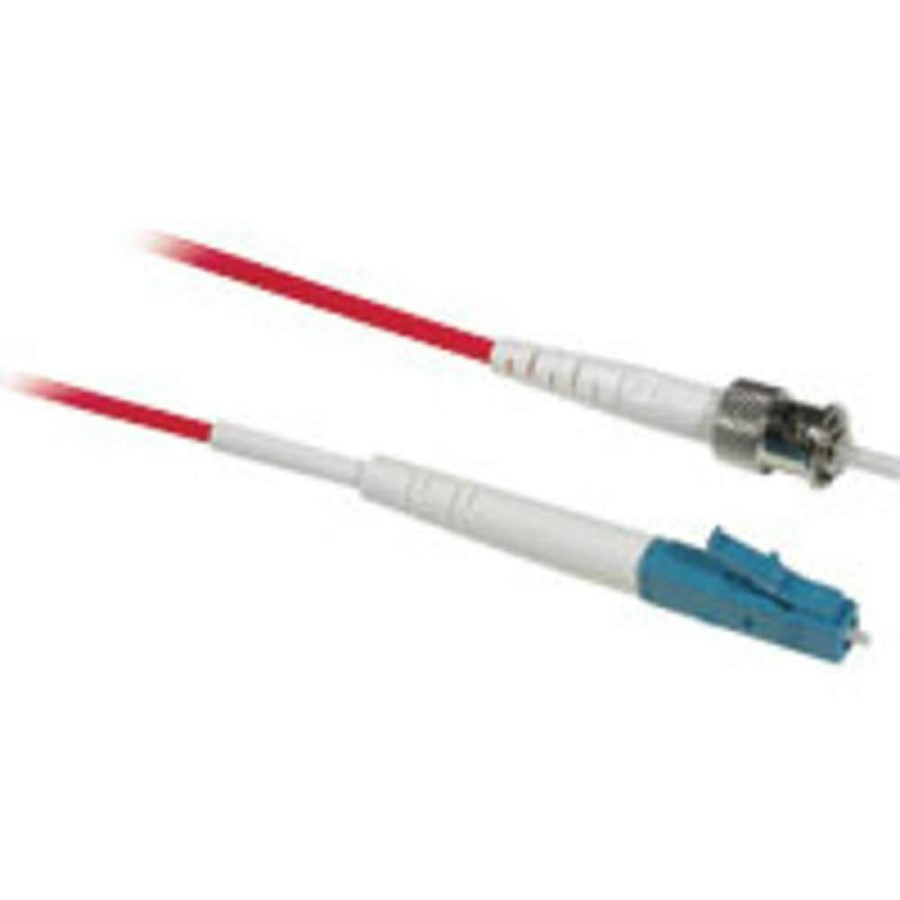 Cables to Go 6.6Ft (2M) Lc-St 9/125 Os2 Simplex Single-Mode Pvc Fiber Optic Cable (Taa Compliant) - Red New