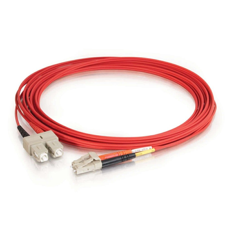 Cables to Go 6.6Ft (2M) Lc-Sc 62.5/125 Om1 Duplex Multimode Fiber Optic Cable (Taa Compliant) - Plenum Cmp-Rated - Red Best