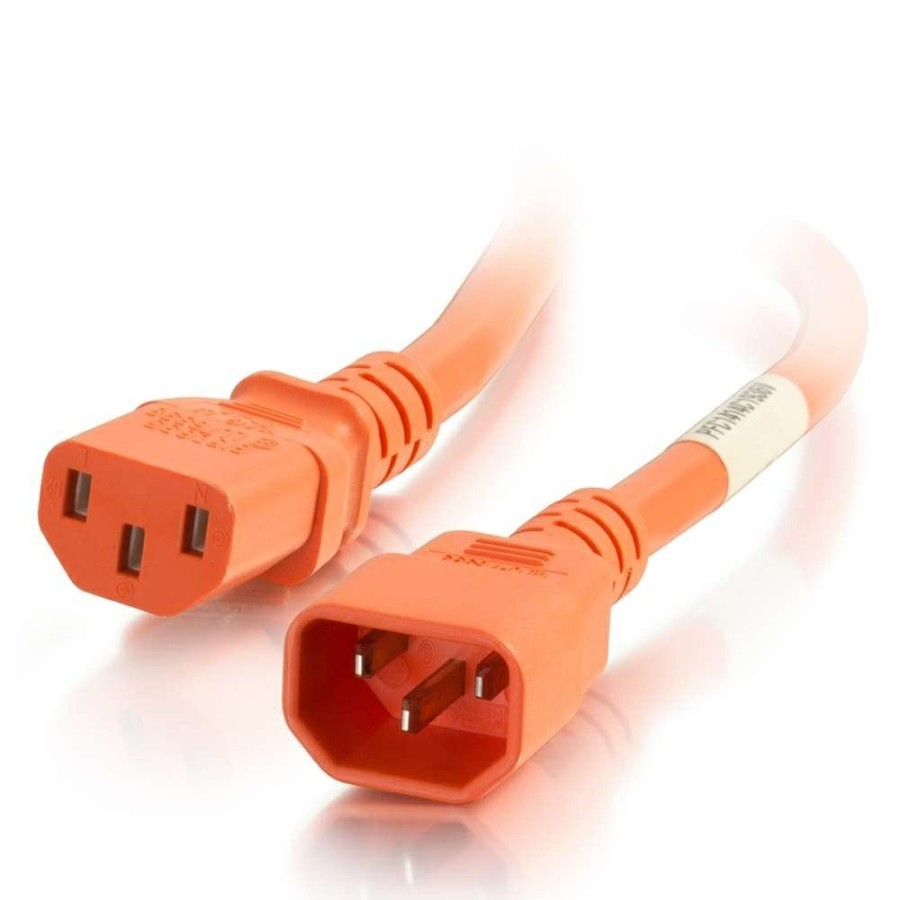 Cables to Go 6Ft (1.8M) 14Awg Power Cord (Iec320C14 To Iec320C13) - Orange Hot