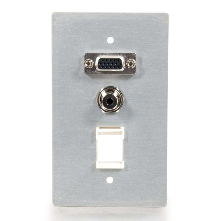 Cables to Go Vga And 3.5Mm Audio Pass Through Single Gang Wall Plate With One Keystone - Brushed Aluminum Online