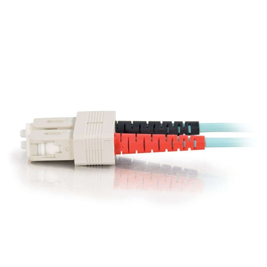 Cables to Go 9.8Ft (3M) Sc-Sc 10Gb 50/125 Om3 Duplex Multimode Fiber Optic Cable - Low Smoke Zero Halogen Lszh - Aqua Clearance