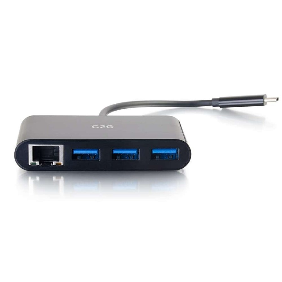 Cables to Go Usb-C® To Ethernet Adapter With 3-Port Usb Hub - Black Best