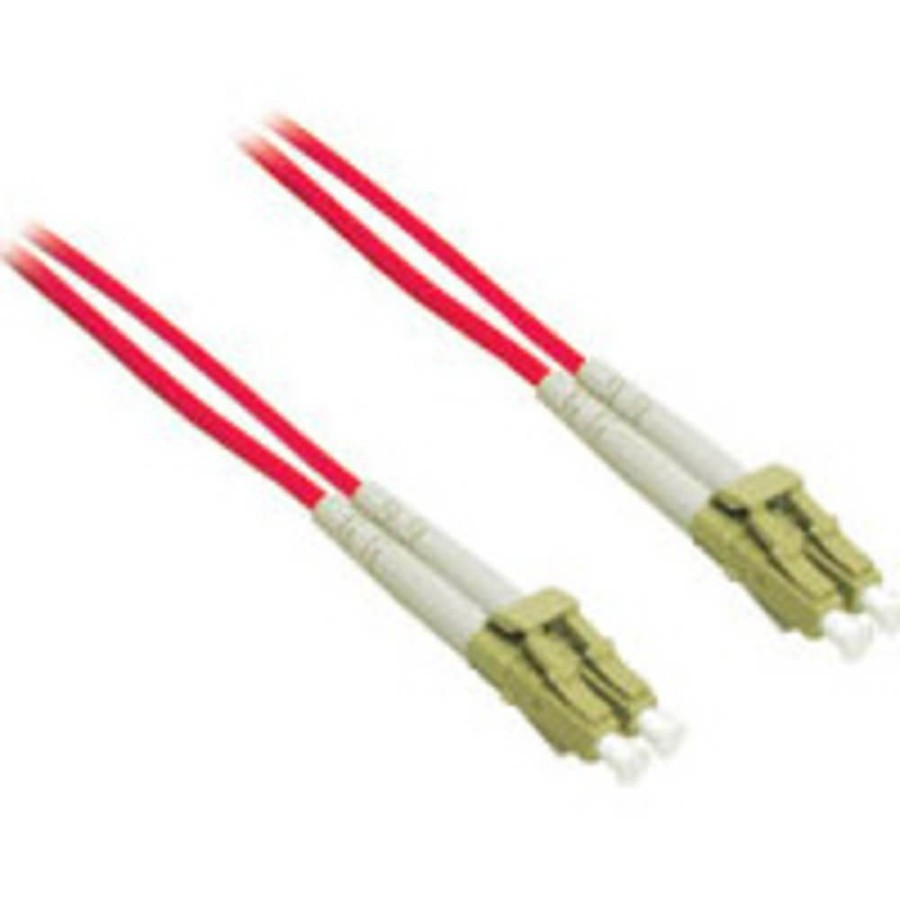 Cables to Go 6.6Ft (2M) Lc-Lc 62.5/125 Om1 Duplex Multimode Fiber Optic Cable - Plenum Cmp-Rated - Red New