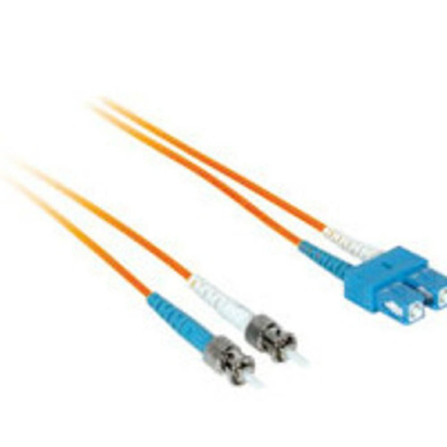 Cables to Go 23Ft (7M) Sc-St 50/125 Om2 Duplex Multimode Fiber Optic Cable (Taa Compliant) - Plenum Cmp-Rated - Orange New